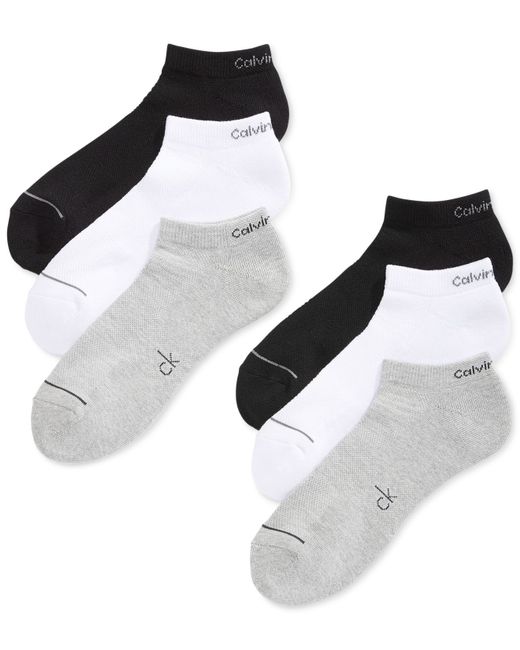 Calvin klein Six-pack Athletic Stripe Ankle Socks in Multicolor for Men ...