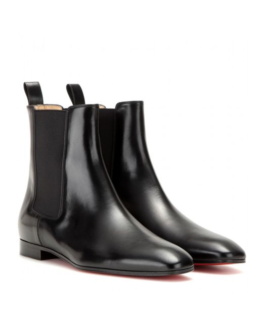 Christian louboutin Masterboot Leather Ankle Boots in Black | Lyst  
