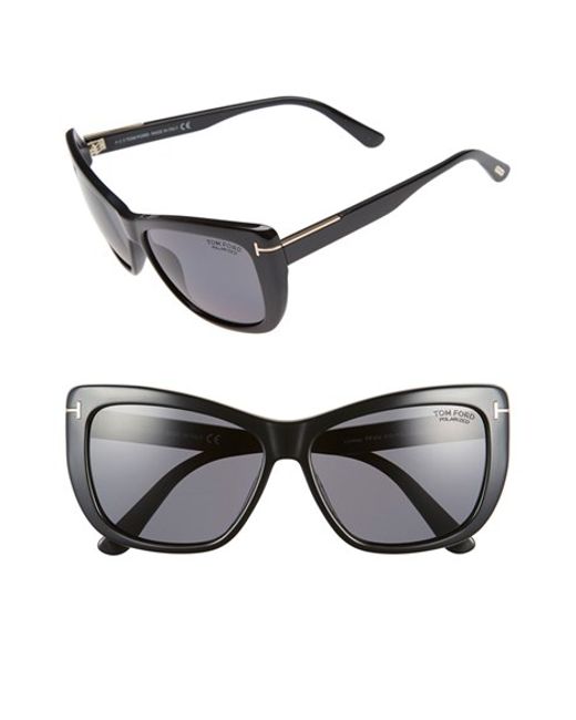 Tom ford shiny black & dark gray lens sunglasses #5