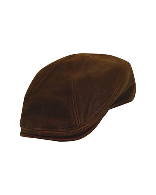 Stetson Leather Driving Cap in Brown for Men | Lyst