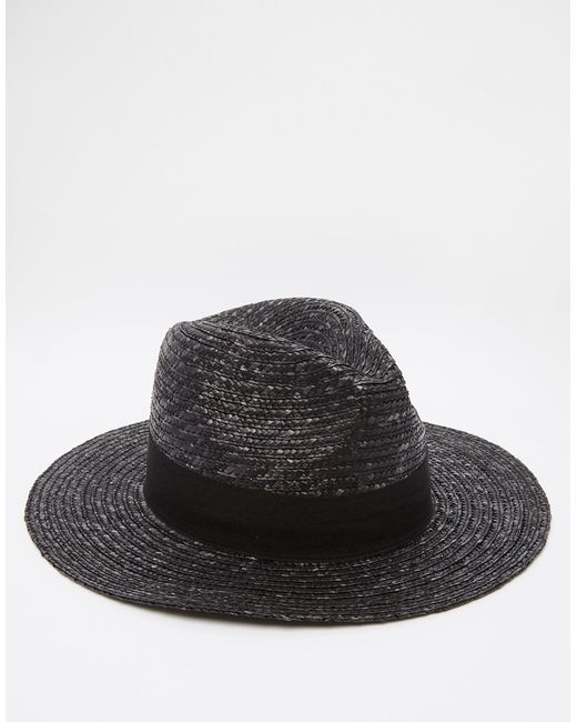 Asos Straw Fedora Hat In Black Black in Black for Men Lyst