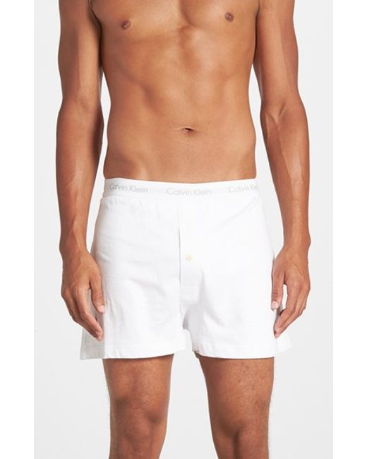 Calvin klein Cotton Boxers in White for Men Lyst