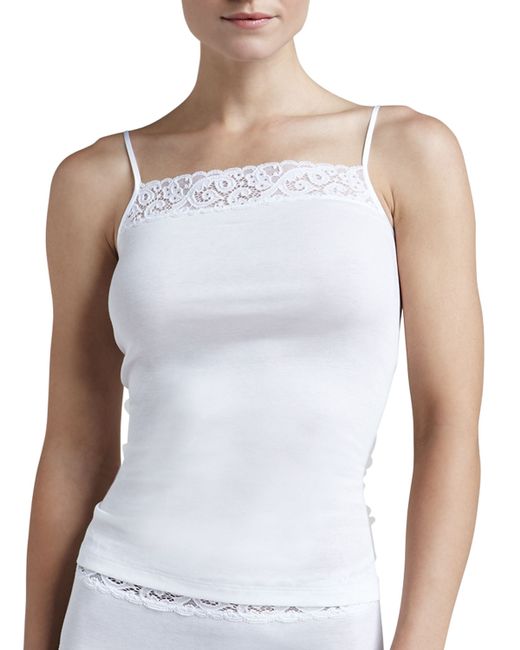 Hanro Moments Lace-trim Cami in White | Lyst