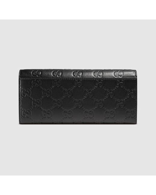 Gucci Ssima Leather Long Wallet in Black for Men (black Guccissima) | Lyst