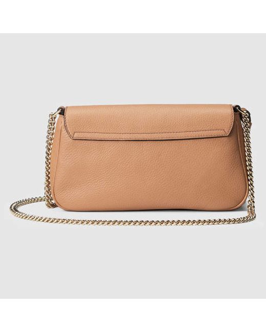 Gucci Soho Leather Shoulder Bag in Beige (rose beige leather) | Lyst