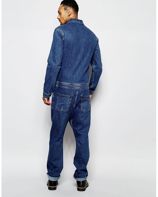 Asos Boiler Suit In Denim Mid Blue in Blue for Men (Midblue) | Lyst