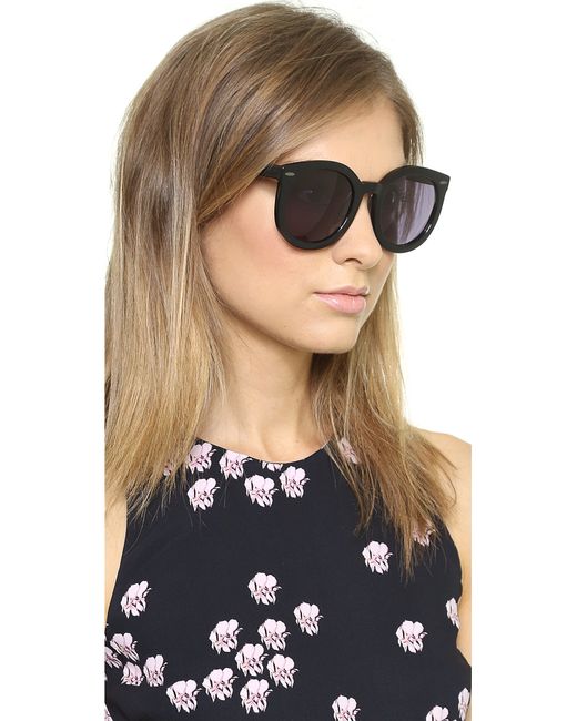 Karen walker Special Fit Harvest Sunglasses in Black (Black/G15 Mono ...