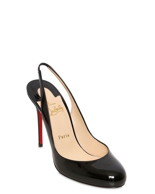 Christian louboutin Fifi Patent Leather Slingback Pumps in Black ...  