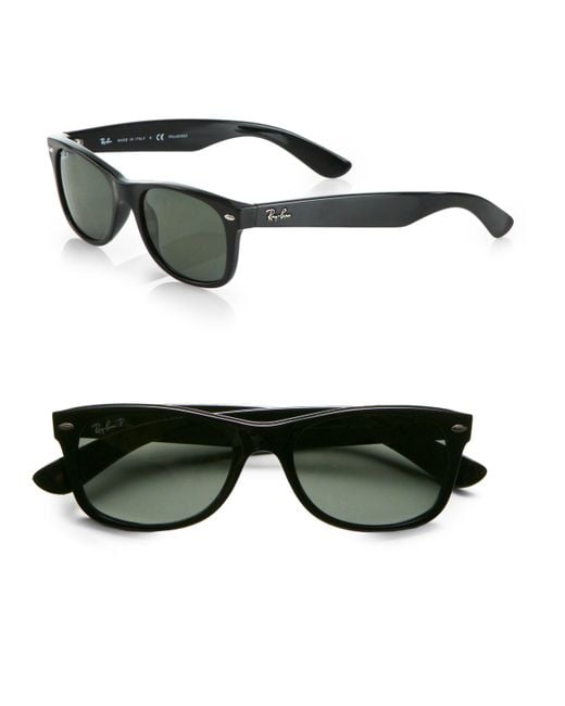 Ray-ban New Wayfarer Square Polar Sunglasses in Black | Lyst