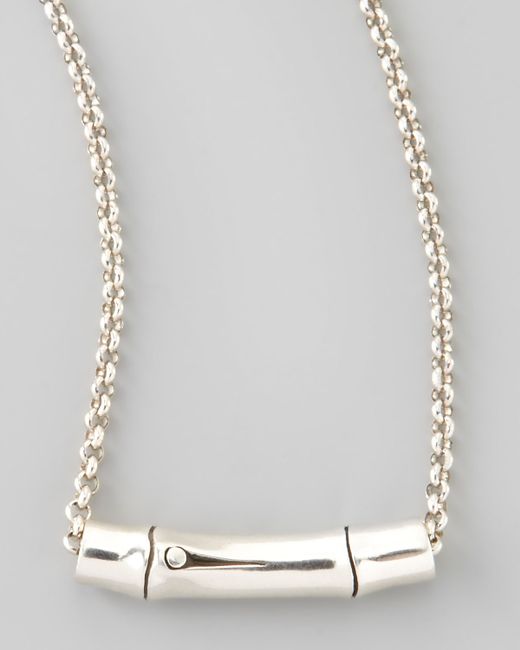John hardy Bamboo Slider Pendant Necklace in Silver (sterling silver