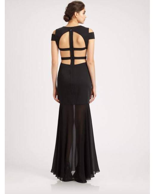 bcbg cut out gown