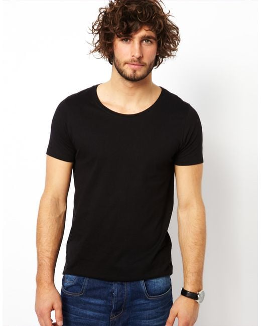 Asos T-shirt With Scoop Neck in Black for Men | Lyst