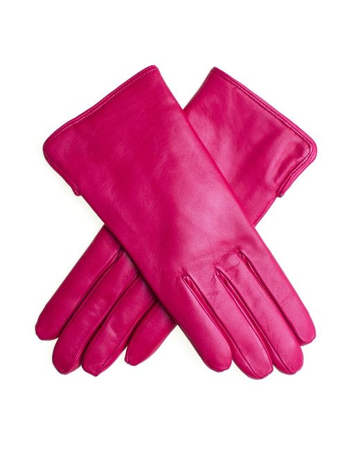 Black.co.uk Fuchsia Leather Gloves With Cashmere Lining in Pink ...