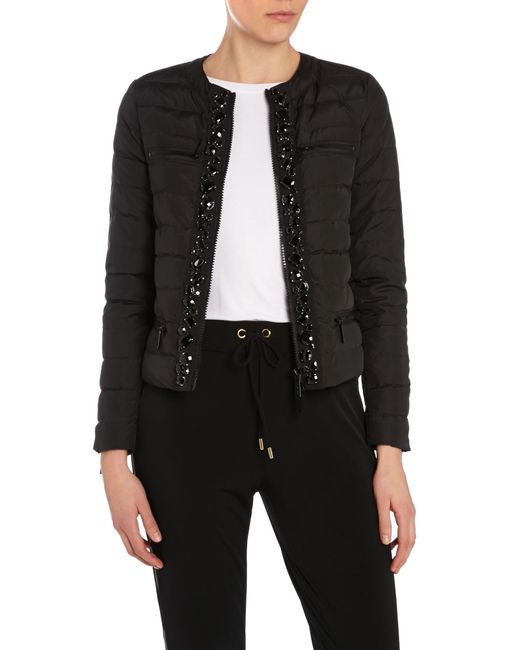 black padded short jacket