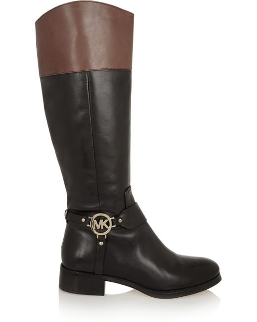 Michael michael kors Fulton Leather Knee Boots in Black | Lyst