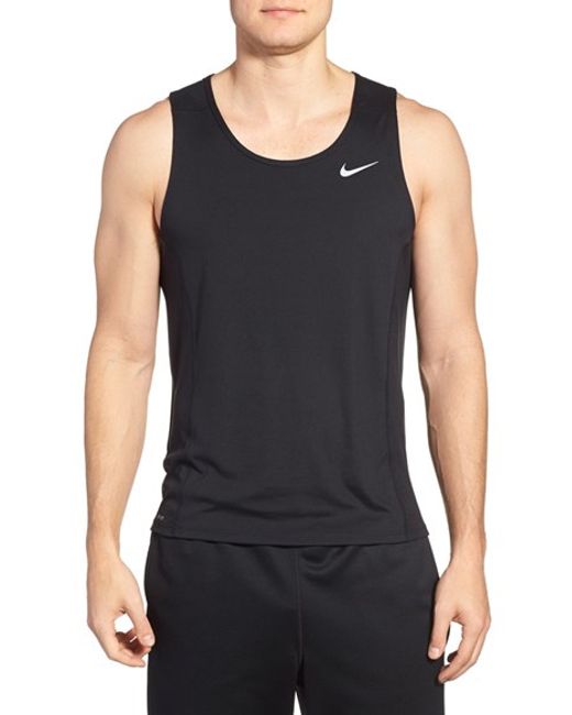 Nike 'miler' Dri-fit Running Tank in Black for Men (BLACK/ REFLECTIVE ...