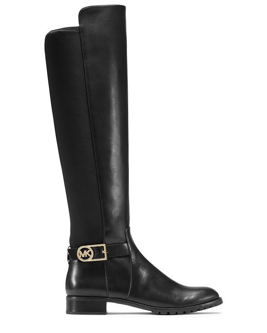 Michael michael kors Bryce Mid-calf Leather Riding Boots in Black ...
