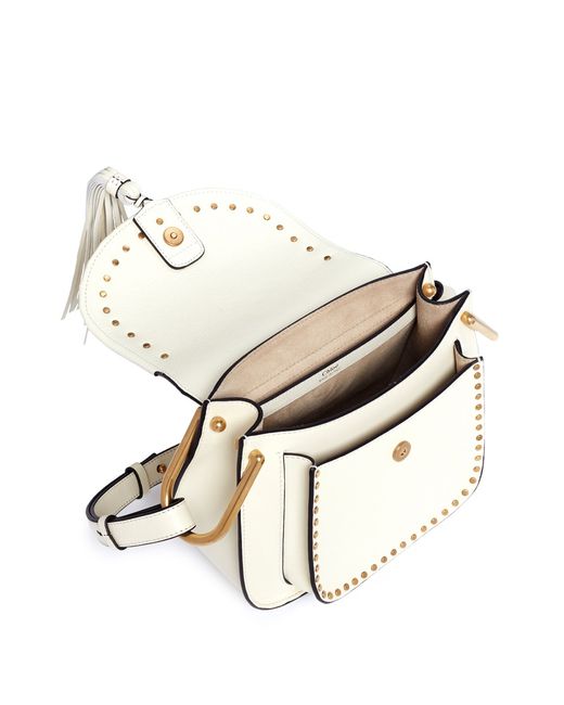 Chlo Hudson Small Leather Shoulder Bag in White | Lyst