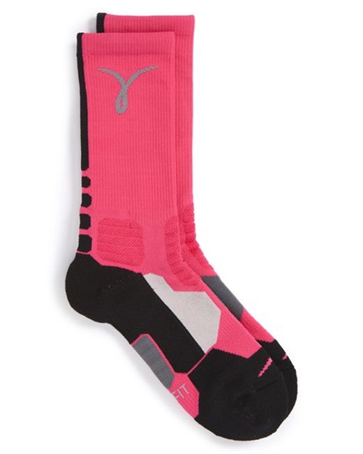 pink nike elite basketball socks