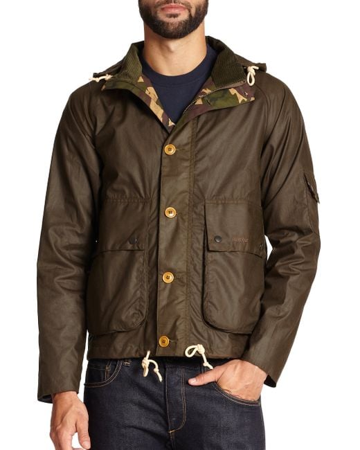 Barbour Overland Waxed Cotton Jacket in Green for Men (olive)