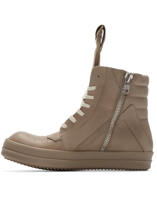 Rick owens Beige Geobasket High-top Sneakers in Brown for Men (beige) - Save 70% | Lyst