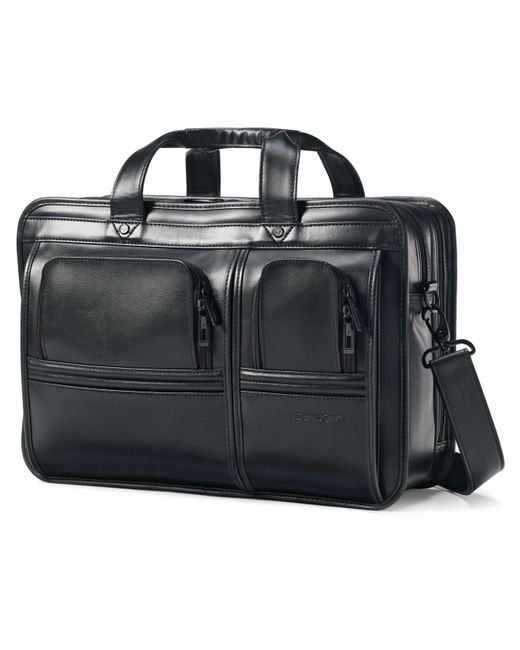 Samsonite Professional Leather 2 Pocket Laptop Briefcase in Black for Men (Black Leather) - Save ...