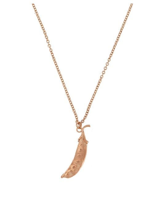 Alex monroe Rose Gold Vermeil Pea Pod Necklace in Pink ...