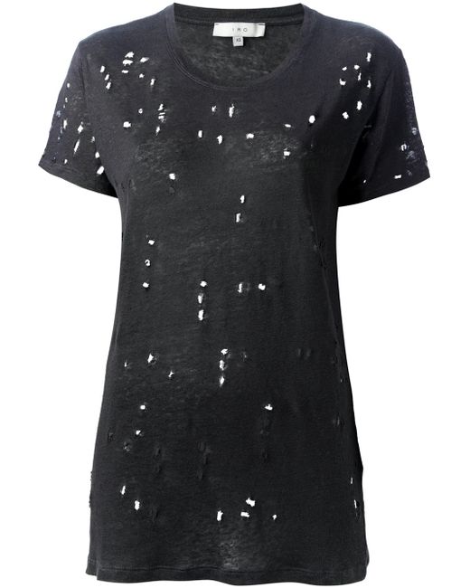 Iro Distressed T-shirt in Gray (grey) | Lyst