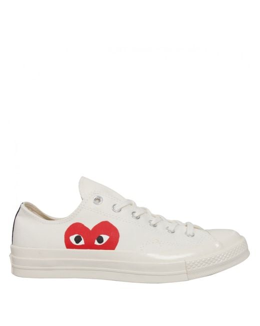 Comme des garçons Play Converse Chuck Taylor Low White in White for Men ...