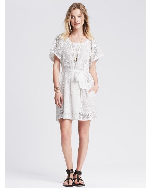 Banana republic White Lace Dress in White Lyst