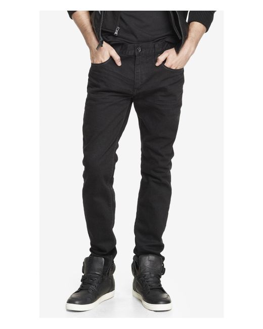 express slim fit black slim leg jean in black for lyst express slim fit black slim leg jean in black for lyst