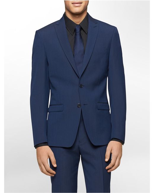 calvin klein navy blue suit