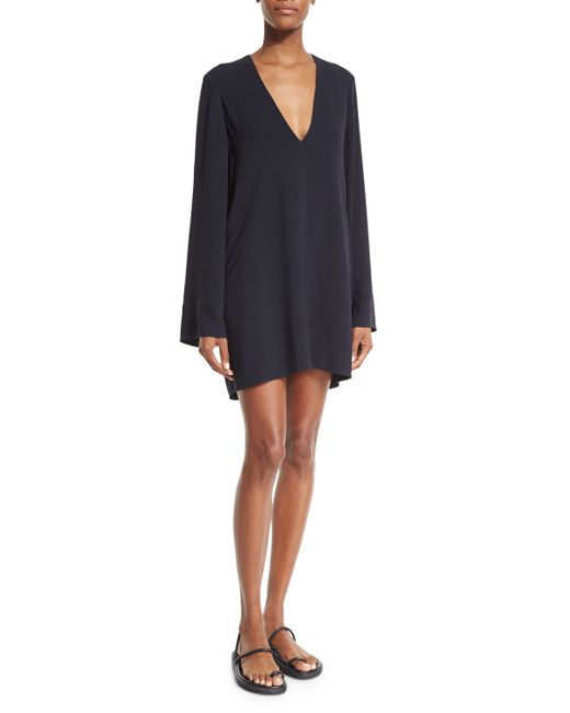 V neck shift dresses with sleeves dress