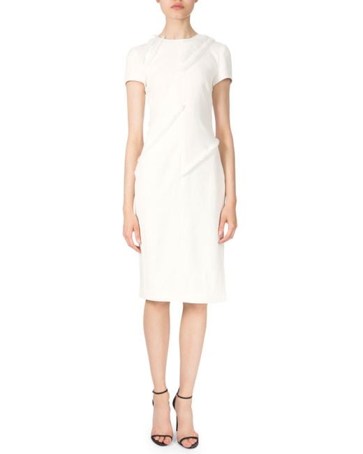 White sheath dress short sleeve tops sew