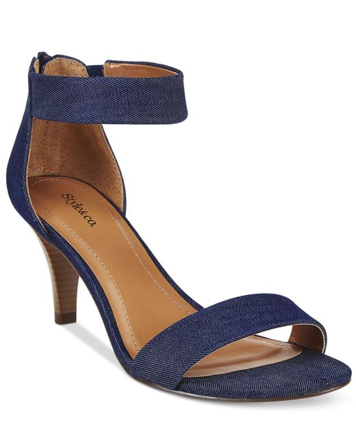 Style & co. Style&co. Paycee Two-piece Dress Sandals, Only At Macy&#39;s in Multicolor (Denim) | Lyst