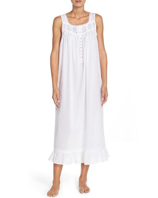 Eileen west Sleeveless Cotton Ballet Nightgown in White | Lyst