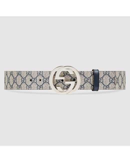 Gucci Gg Supreme Men's Belt Bag Blue