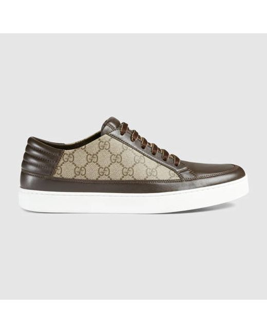 Gucci Gg Supreme Sneaker in Brown for Men | Lyst