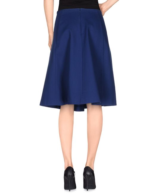 Jil sander navy Knee Length Skirt in Blue | Lyst