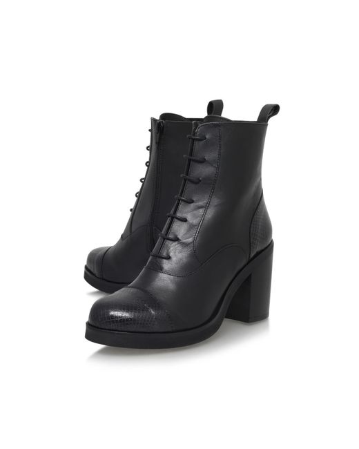 Carvela kurt geiger Snap Mid Block Heel Lace Up Ankle Boots in Black ...