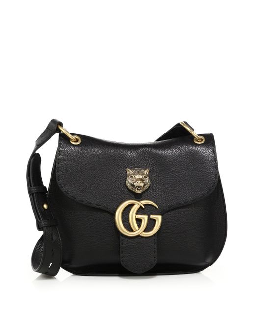Gucci Gg Marmont Medium Leather Shoulder Bag in Black | Lyst