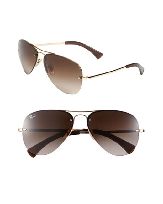 Ray-ban 59mm Semi Rimless Aviator Sunglasses - Gradient