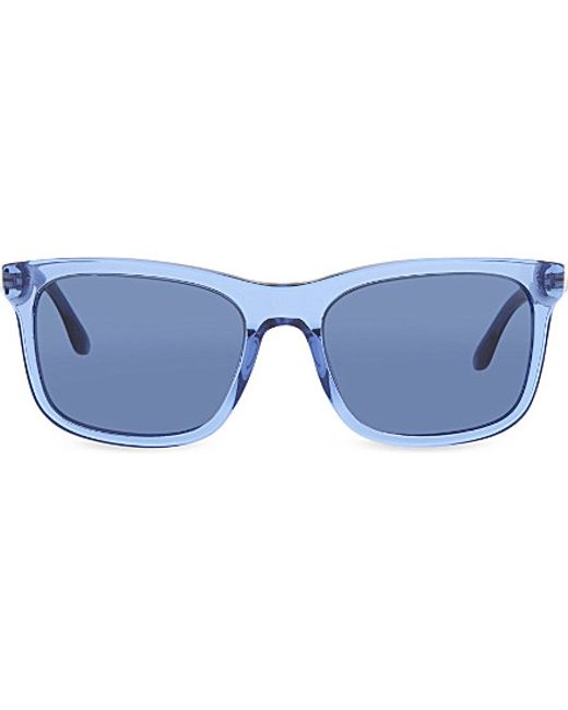 Emporio armani Ar8066 Square Sunglasses in Blue | Lyst