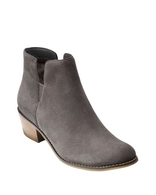 Cole haan Suede Booties in Gray (Storm Cloud) | Lyst