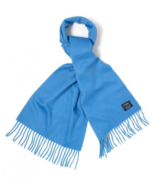 Drake's Light Blue Oyster Ripple Finish Cashmere Scarf in Blue for Men ...