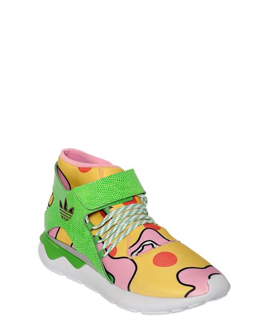  for adidas  Multicolor Js Tubular Floral Mid Top Sneakers  Lyst