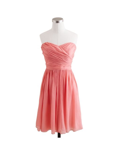 J.Crew | Pink Arabelle Dress In Silk Chiffon | Lyst