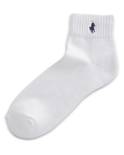 Polo ralph lauren Classic Quarter Socks 6 Pairs in White for Men Lyst