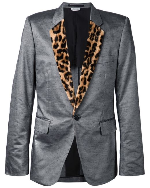 Comme des garçons Leopard Print Lapel Blazer in Gray for Men (grey) | Lyst