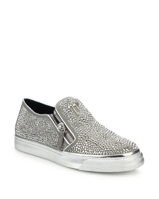 giuseppe zanotti silver sneakers